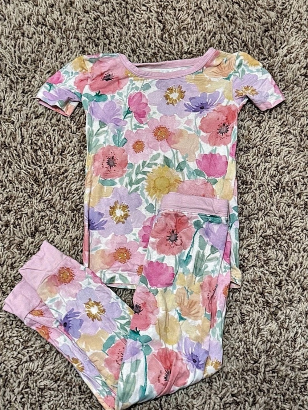 Little Sleepies Two-Piece Pajama Set Watercolor Floral Baby 3T